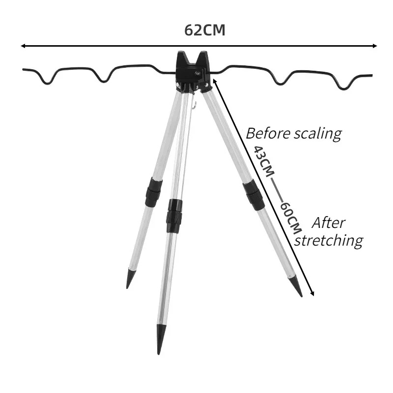 1 세트 낚시용 텔레스코픽 포지셔닝 알루미늄 합금 삼각 - Telescopic Fishing Rod 리뷰 및 가격