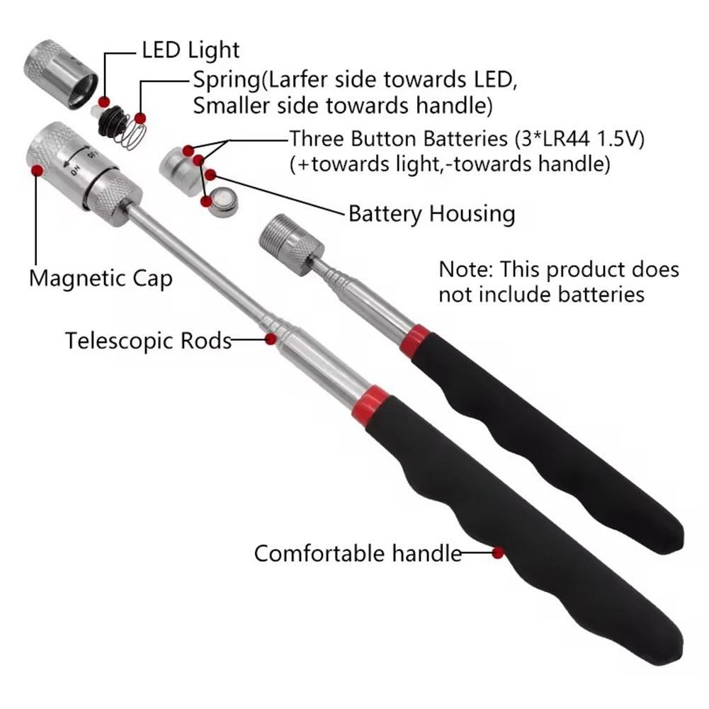 LED 조명이 있는 텔레스코픽 자석 펜, 확장 가능한  - Telescopic Fishing Rod 리뷰 및 가격