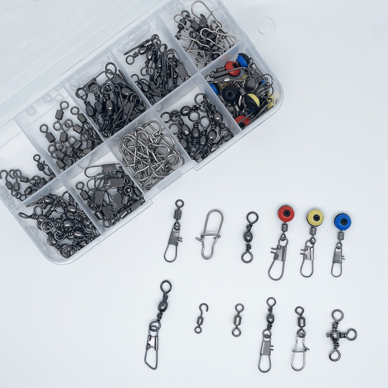 115개 낚시 스위블 커넥터 키트(박스 포함) - 볼  - Fishing Equipment Box 리뷰 및 가격