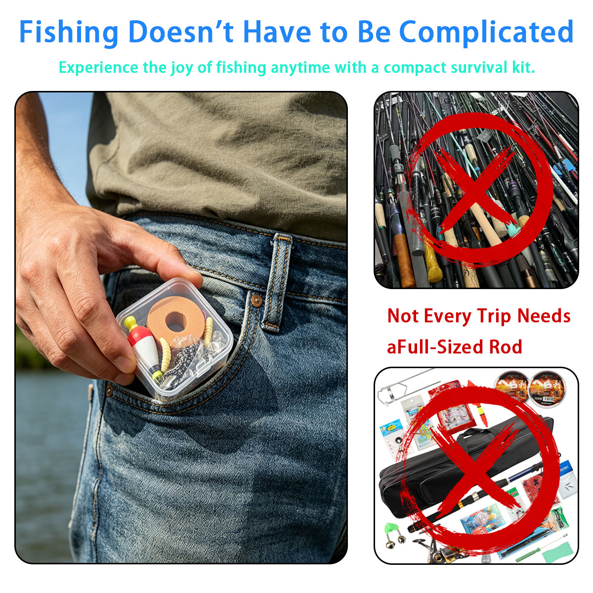 휴대용 비상 낚시 장비 세트, 휴대용 야외 비상 낚시  - Fishing Equipment Organizer 리뷰 및 가격