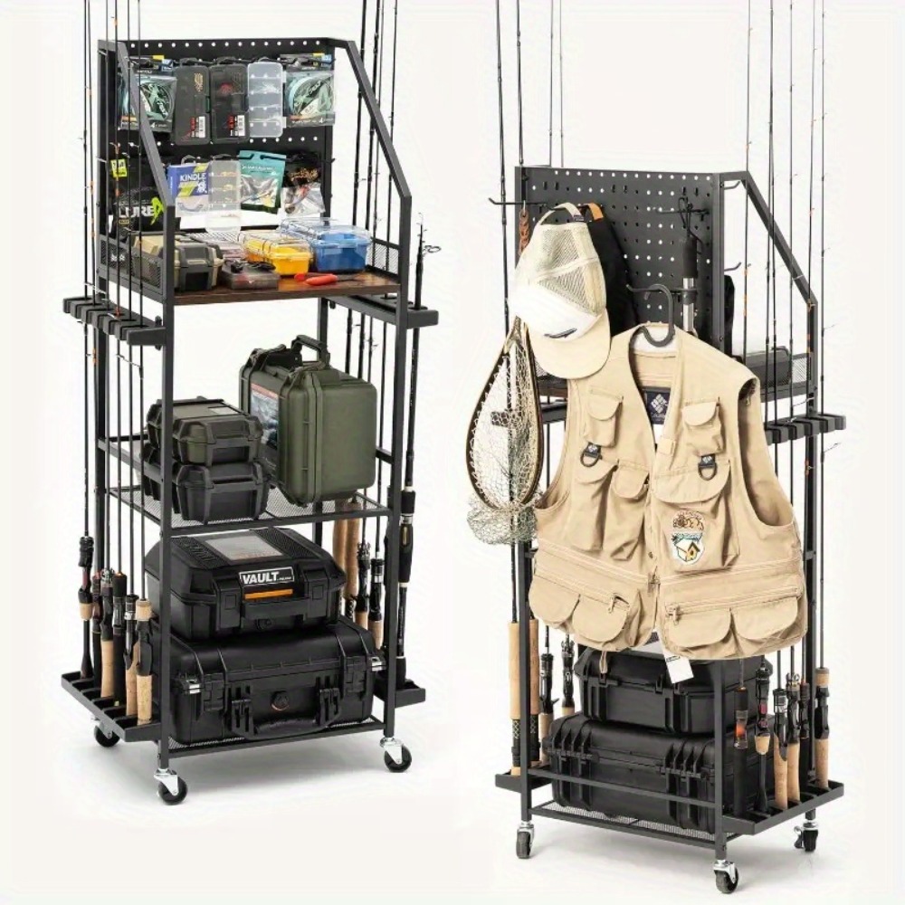 차고용 낚싯대 홀더, 페그보드 후크가 있는 12개 낚싯 - Fishing Equipment Organizer 리뷰 및 가격